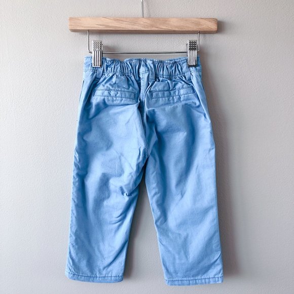 3/$15 GAP Light blue plaid-lined khaki pant baby boy 18-24m - Picture 7 of 16